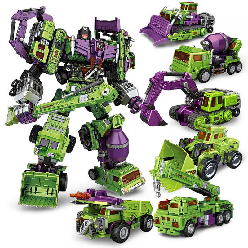 New Hot 6 In 1 Nbk 42cm Devastator Toy Transformation Ko Robot Car Combination Action Figure Excavator Blender Model Kid No Box