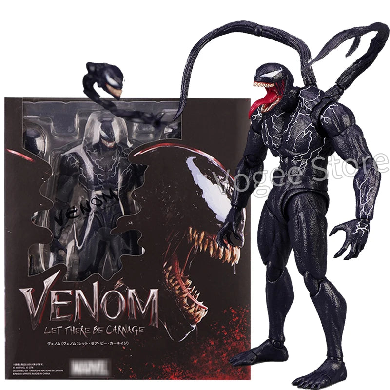 SHF Venom Red Venom Carnage Action Figure Joint Movable Toys Venom 2 Change Face Statue Model Doll Collectible Kids for Toy Gift