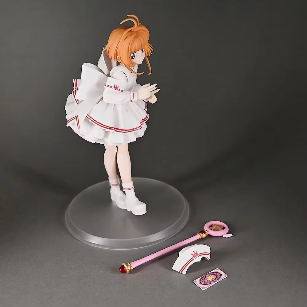 New 22cm Cardcaptor Sakura Figure Kinomoto Sakura Figures Anime Models Statue Collection Toys Desk Decoration Kids Birthday Gift