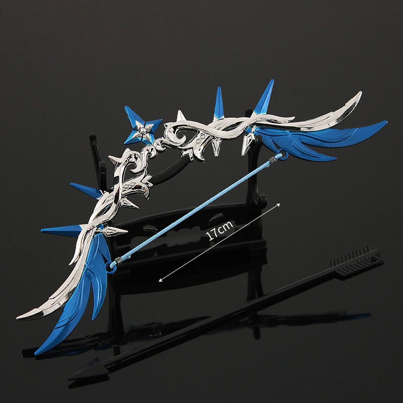 17 см модели оръжия, лък, полярна звезда, аниме фигурки за игри, Tartaglia, пет ексклузивни периферни устройства, материал от цинкова сплав, колекционерски играчки