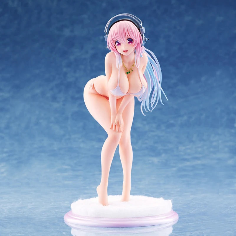21cm Super Sonico Bikini Sexy Anime Girl Figure FuRyu BiCute Bunnies Super Sonico Action Figure Adult Collectible Model Doll Toy