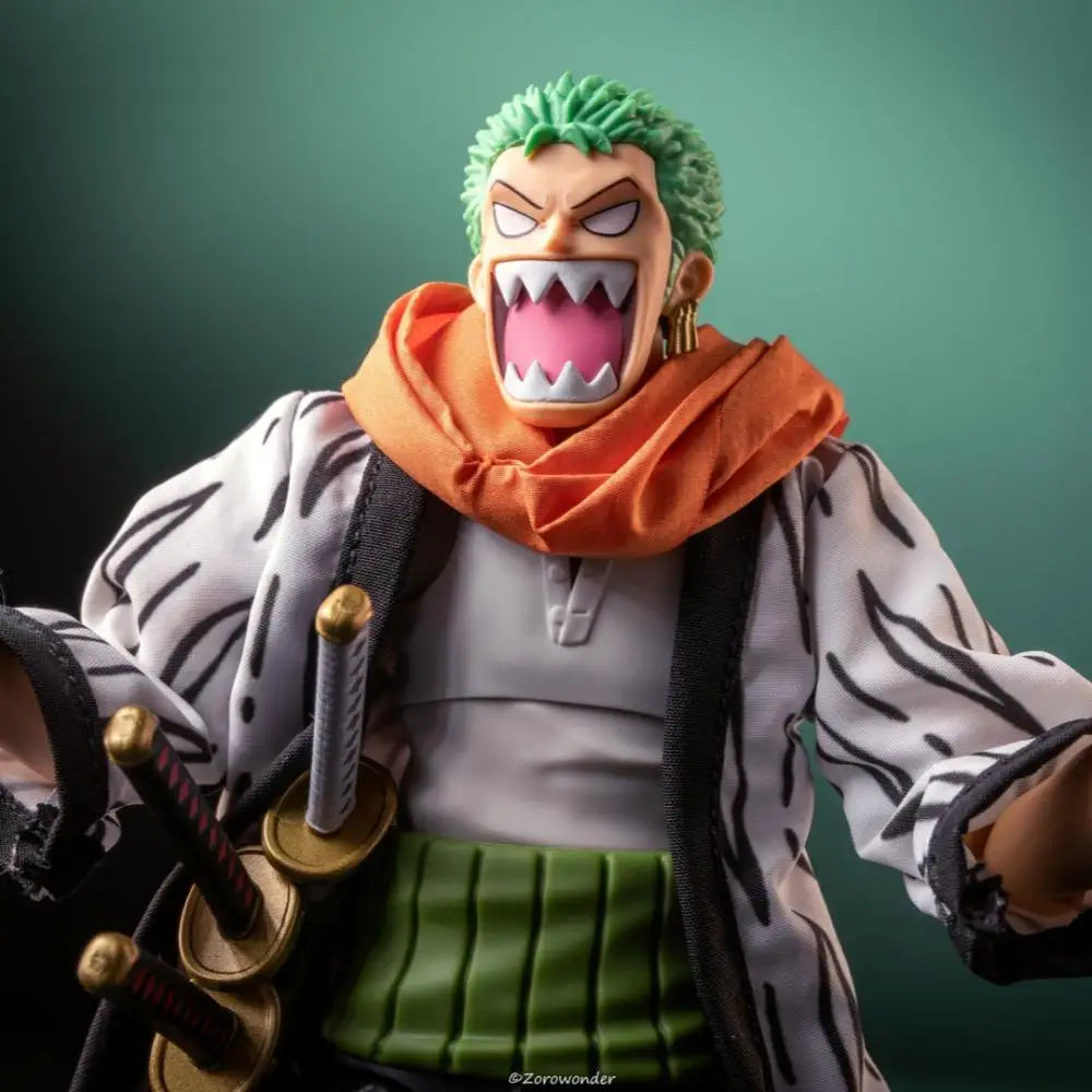 One piece SHF Anime NEW Handmade Luffy Zoro Alabasta Coat hat cloak scarf clothes Built In Iron Wire Is Suitable for 1/12 Toys