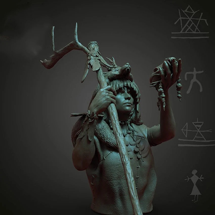 Unassambled   1/10   Shamana The sorceress    ancient fantasy bust figure  Resin figure miniature model kits Unpainted