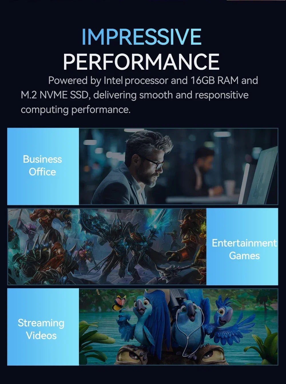 Gaming MINI PC Windows 11 Pro Intel Core i9 8950HK 16GB DDR4 2TB SSD Computer Wifi 6 UHD Grafik 1000Mbps Tragbarer Desktop-PC 