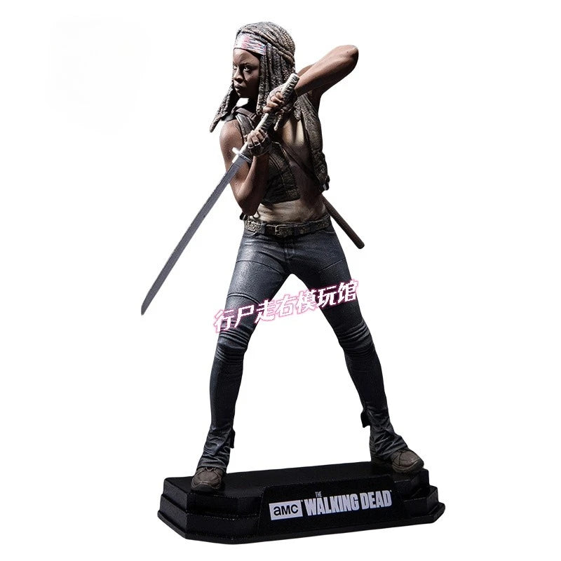 Movie Walking Dead Michonne Rick Grimes 15-17cm Cosplay Statue Model PVC Action Figure Toy