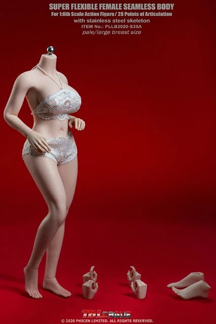 Tbleague Phicen 1/6 Weibliche Puppe mit superflexiblem Körper, ohne Kopf, sonnengebräunte/blasse Haut, kleine/mittlere/große Brust, 12 Zoll weibliche Actionfiguren