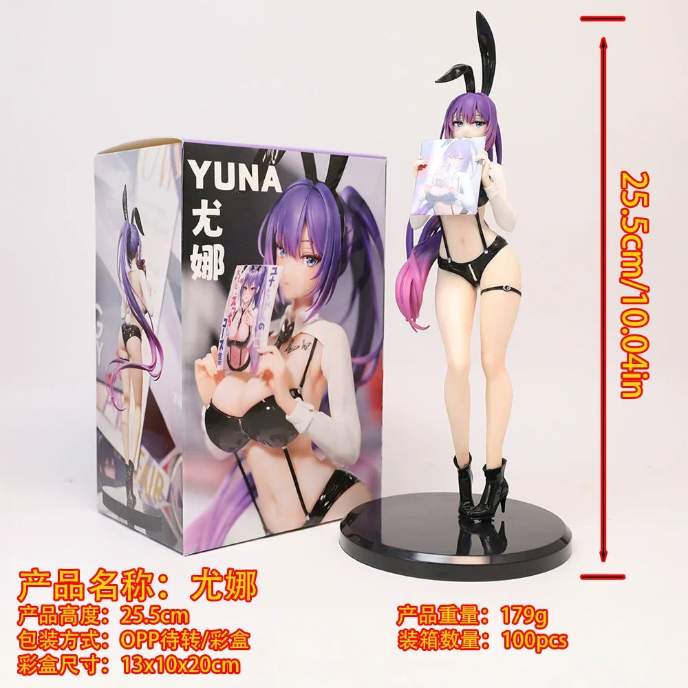 Anime Figure Yuna Rabbit Girl Bunny Girl 25.5cm PVC Figure Collection Gift Decoration For Anime Fans Table Decor Birthday Gift