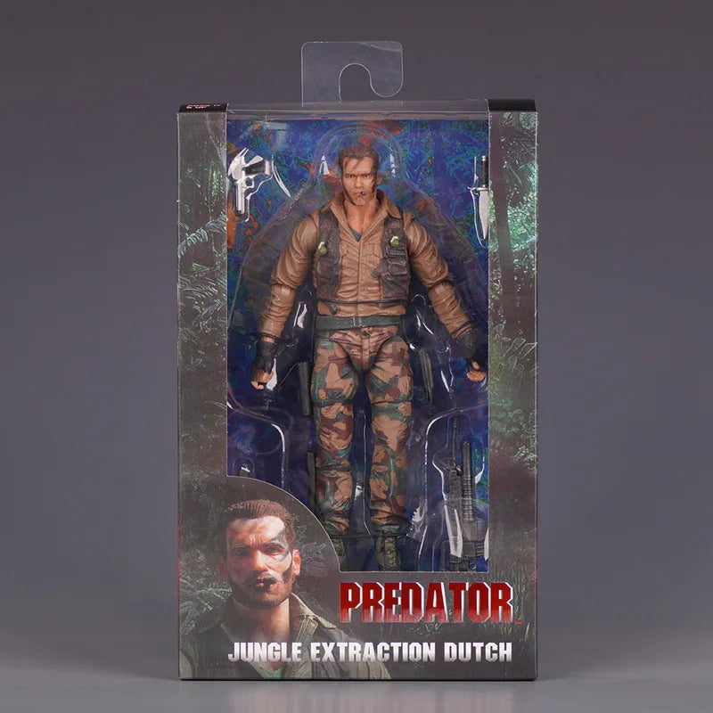 Hot Neca Predator Jungle Extraction Dutch Action Figure Schwarzenegger Figurine Statue Model Desktop Decoration Toy Gift