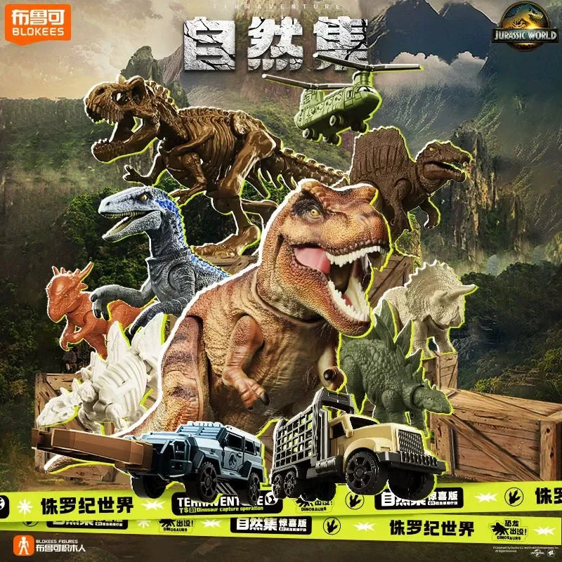 Original Blokees Jurassic World Terraventure Series Vol.1 Blind Box Action Figures Tyrannosaurus Peripheral Collection Boy Gift