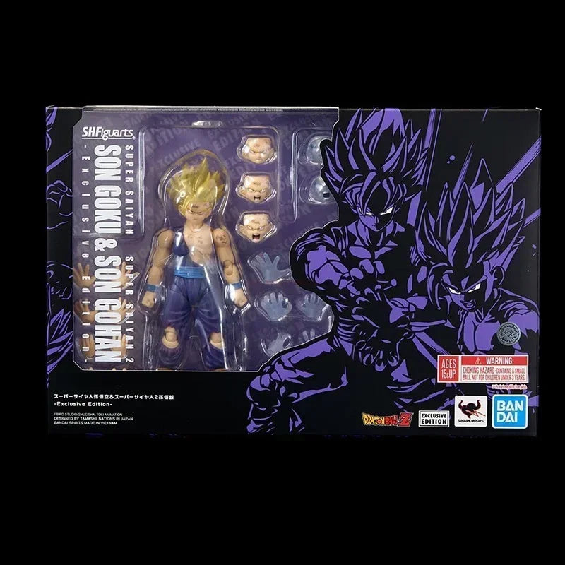 Bandai Original SHFiguarts Dragon Ball Z Raditz &amp; Son Gohan Kid Exklusive Edition Ver. PVC Anime Action-figuren Modell Spielzeug Geschenk