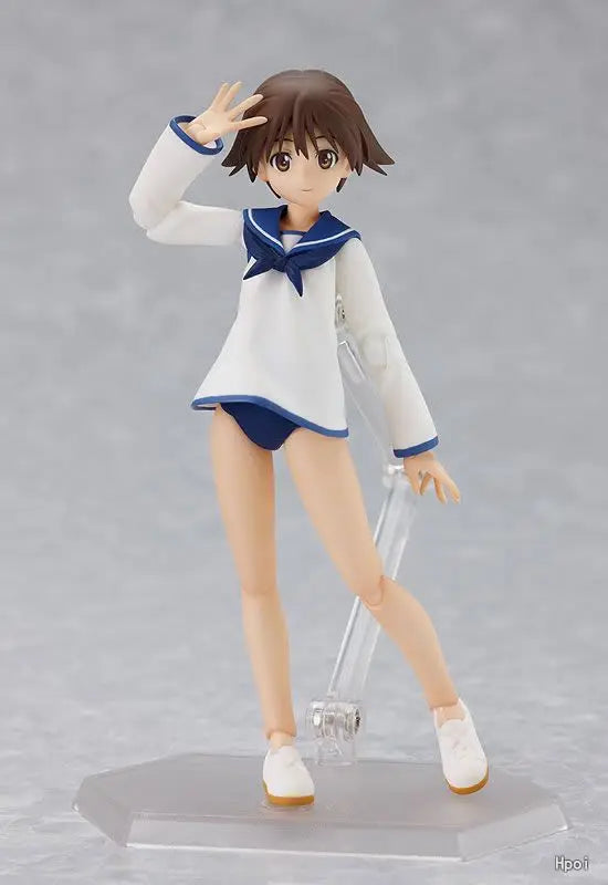 Original Max Factory Figma #074 Strike Witches Miyafuji Yoshika Anime Figures Model Toys Gift Collection