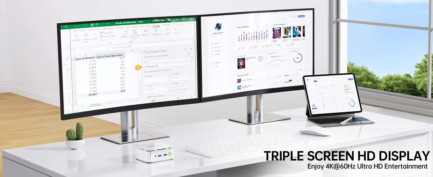 GMKtec G10 Mini PC AMD Ryzen 5 3500U 16GB DDR4 500GB SSD NVME Wifi5 BT5.0 Windows 11 Triple Display Desktop DIY Gamer Computer