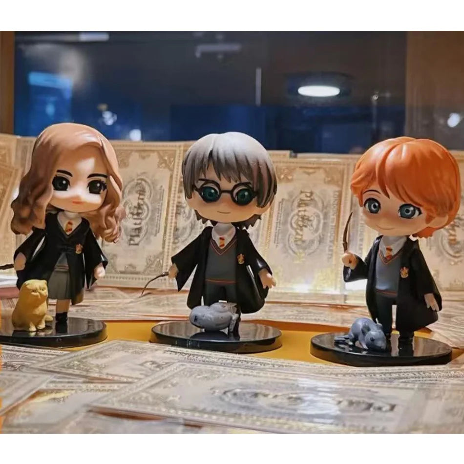 Harry Figure Set 10PCS 7cm Potter Q Version PVC Collectible Model Magic Character Desktop Decoration Gift for Fans
