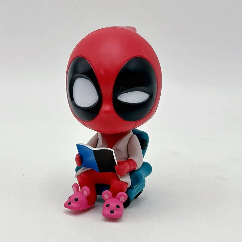 Marvel Deadpool & Wolverine Q Version Action Figures Dogpool Anime Collection Bobblehead Figures Ornament Birthday Gift Kids Toy