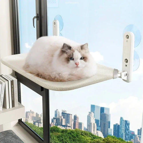 1 Stück Faltbare Katzenhängematte für Fenster, atmungsaktives Tuch, Katzenbett für die Fensterbank, Kapazität von 10 kg, Katzenstreu, Katzenzubehör, Katzenbedarf