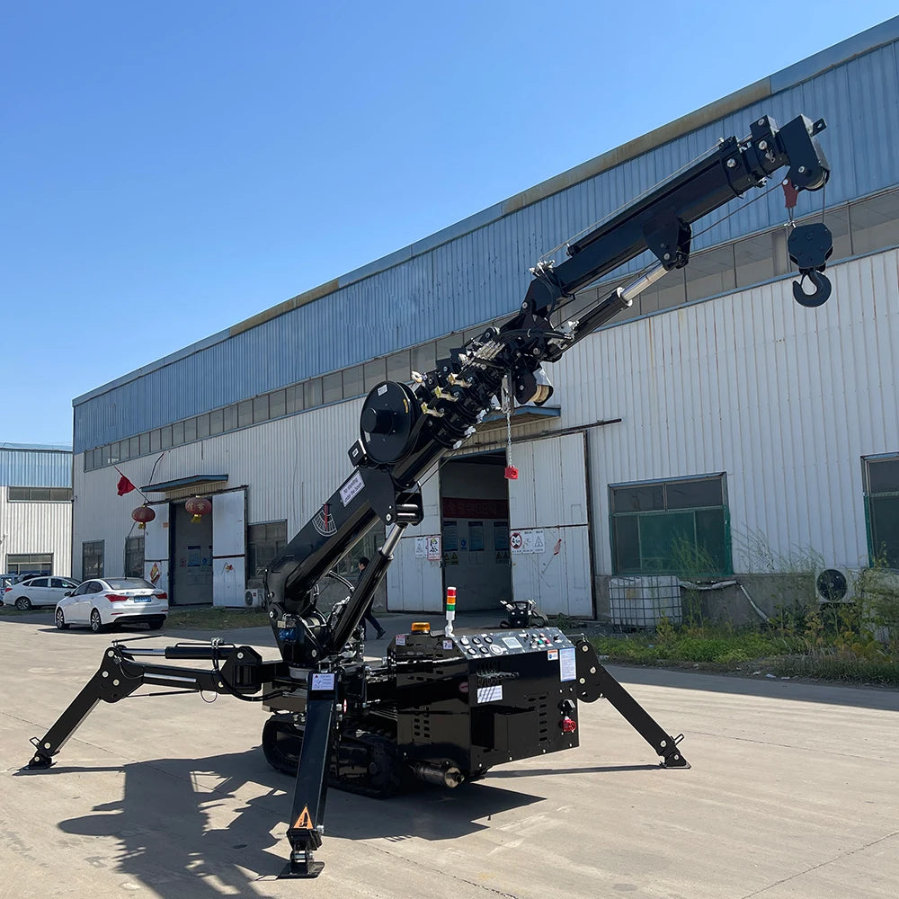 YG CE EPA 1 Tonne Mini-Spinnenkran 3 Tonnen Fernbedienung Spinnenraupenkran Heben von Glas 9m 12m Spinnenkran mit Fly Jib