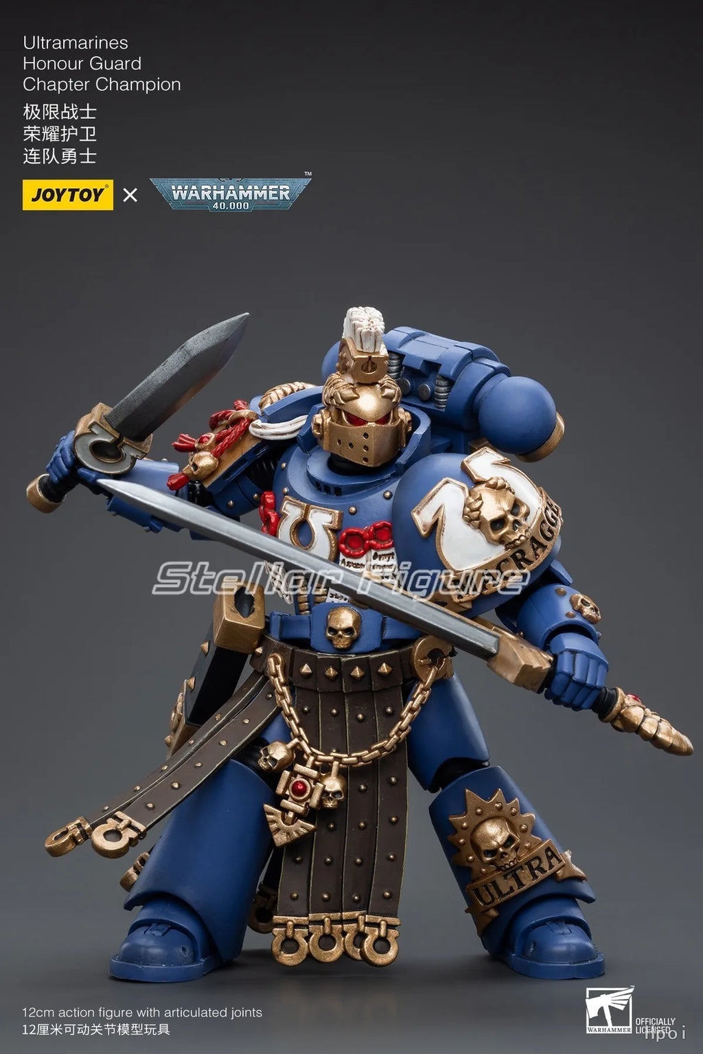 【SF】JOYTOY Warhammer 40K 1/18 Action Figure Ultramarines Honour Guard Chapter Champion Model Toys Gifts Collection