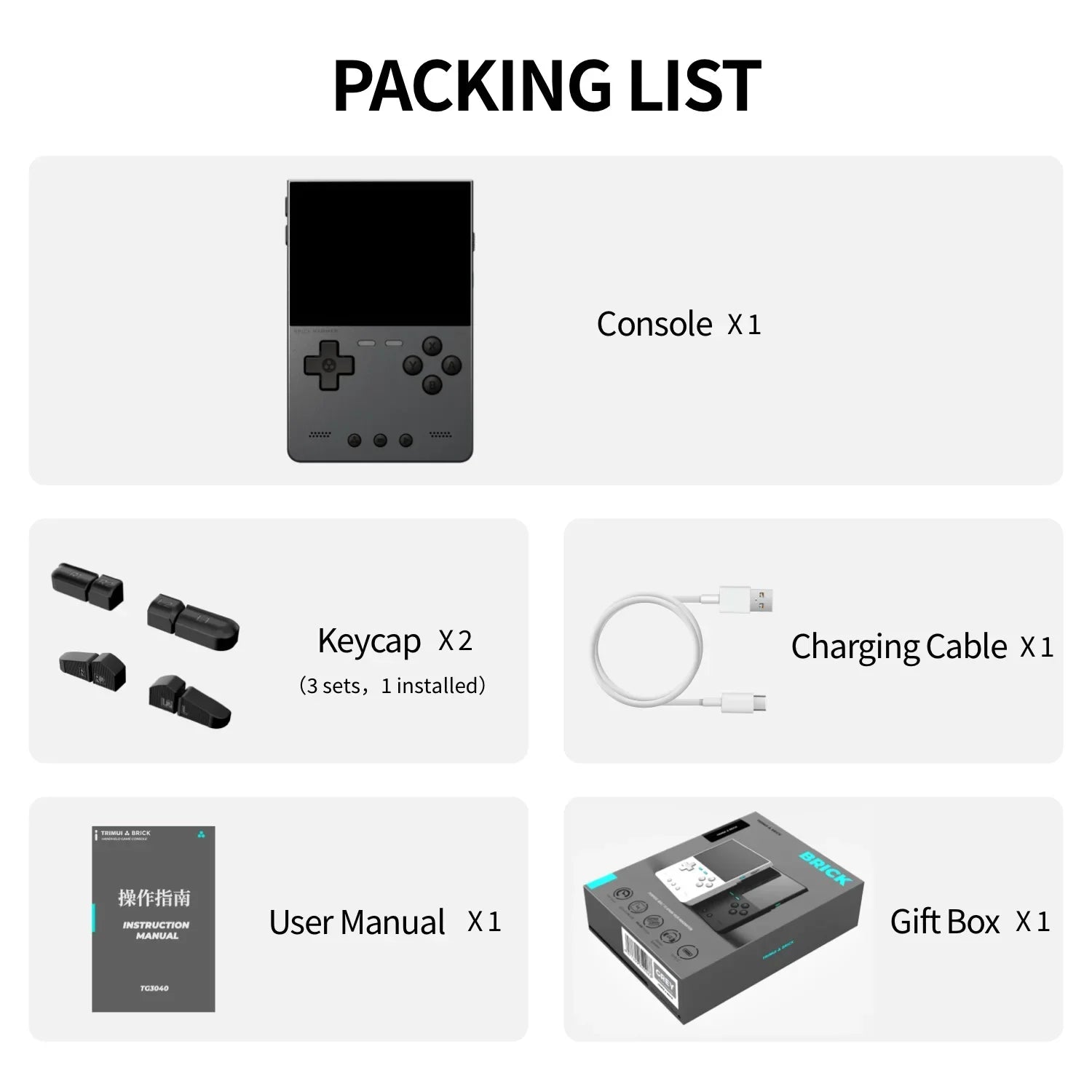 Trimui Brick Hammer 3.2" IPS Retro Handheld Console, 1024×768, 3000mAh, Metal Body, Open-Source, Classic Games Gift