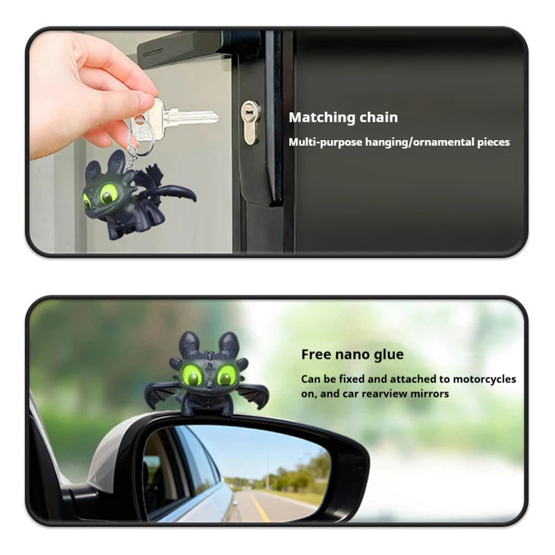Toothless Keychains Cartoon Anime Figure Toys Glow in The Dark Luminous Keychain Toys Car Interior Ornament