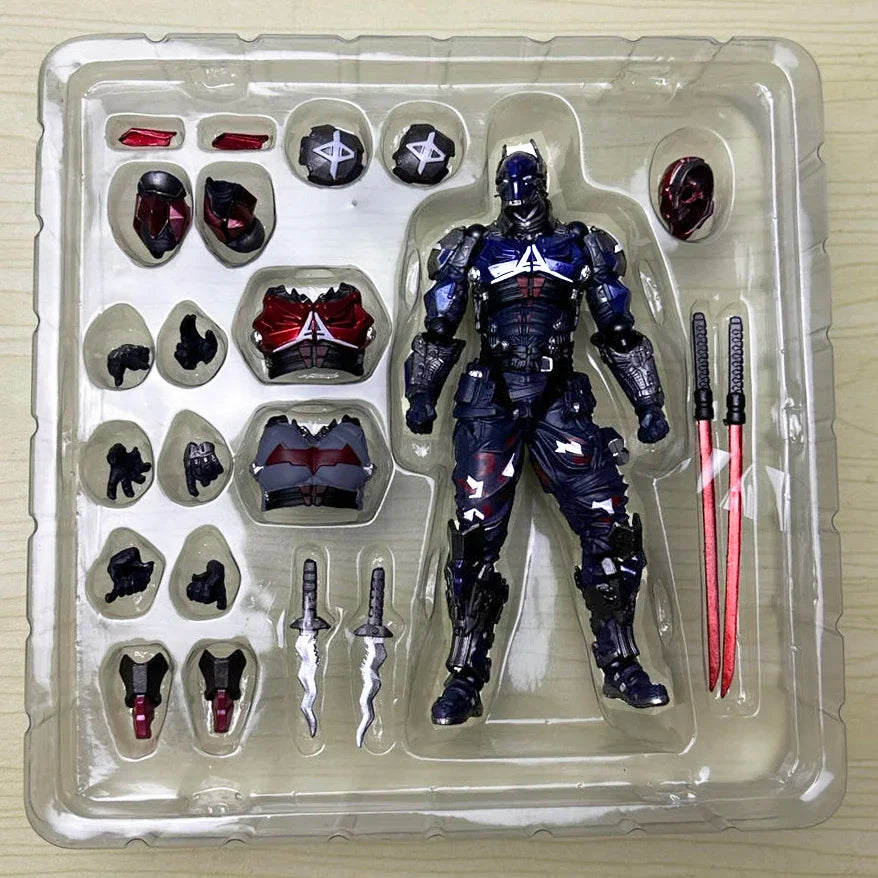 Erstaunliche Yamaguchi Arkham Knight Actionfigur Anime Bewegliches Sammlermodell Revoltech Arkham Asylum Bruce Wayne Figur Spielzeug