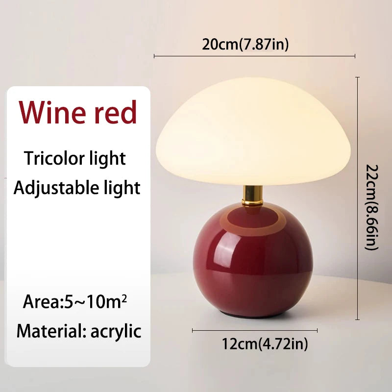 Mushroom pink/yellow/red/white/green USB socket table lamp Lighting decorative for bedside bedroom lamp,Night light,Desk light