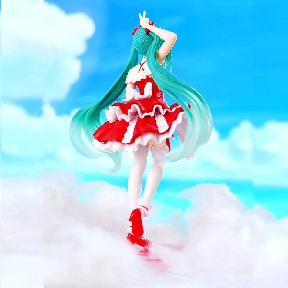 Anime-Figur Hatsune Miku, Mini-Charakter-Ornamente, Kawaii, pink-grüne Hatsune-Tischdekoration für Zuhause, Spielzeug für Erwachsene, Kindergeburtstag