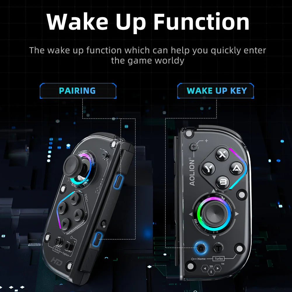 AOLION J20 Hall Joy-Con Gamepad für Nintendo Switch 2/Switch OLED/Switch NFC HD Shake Lite Controller mit Split-Funktion für links und rechts