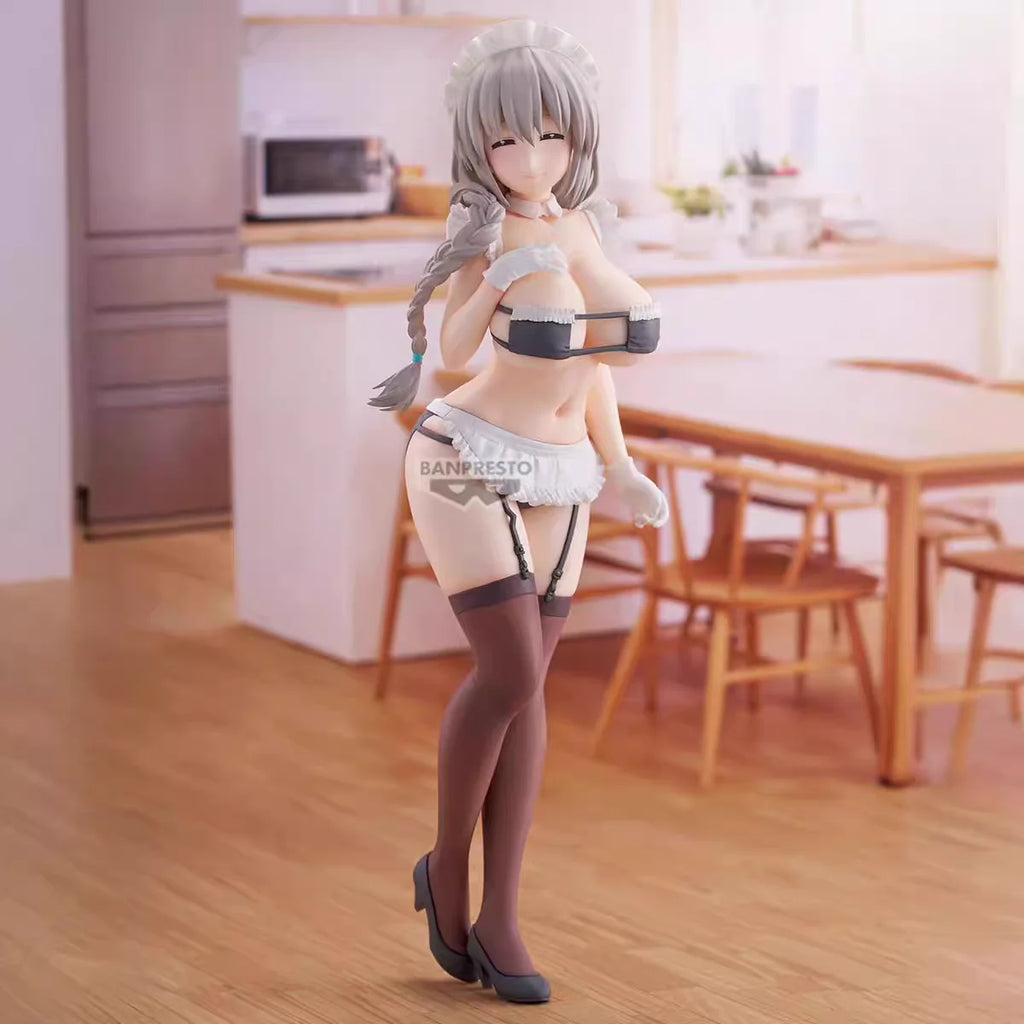 BANDAI BANPRESTO Uzaki Chan Wants To Hang Out! Tsuki Uzaki Swimsuit and Tsuki Uzaki Maid Ver Action Figures