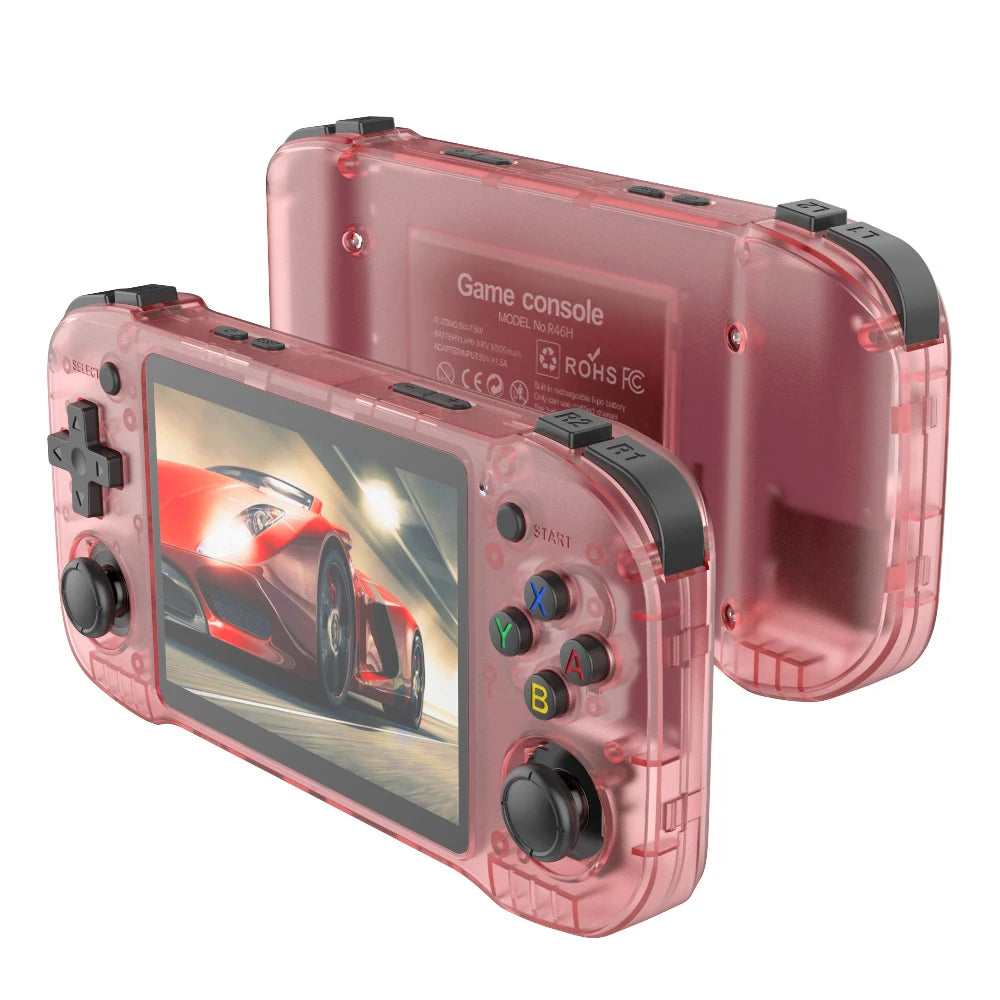 R46H Pink Retro Handheld Console Arkos System Open-Source 20000+ Classic Game 4.2 inch 1024*768 IPS Portable Player Consola NEW