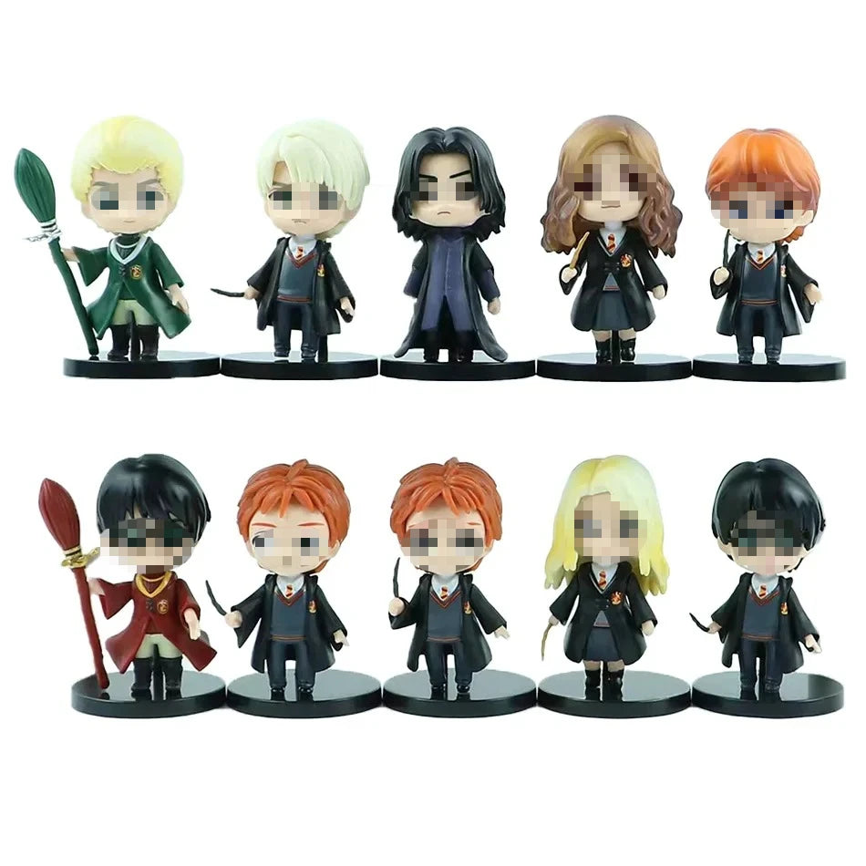 Harrry Q Style 7-9cm PVC Vinyl Figures Set - 3pcs/10pcs including Hermione Ron Hedwig Collectible Car Model Dolls for Cake