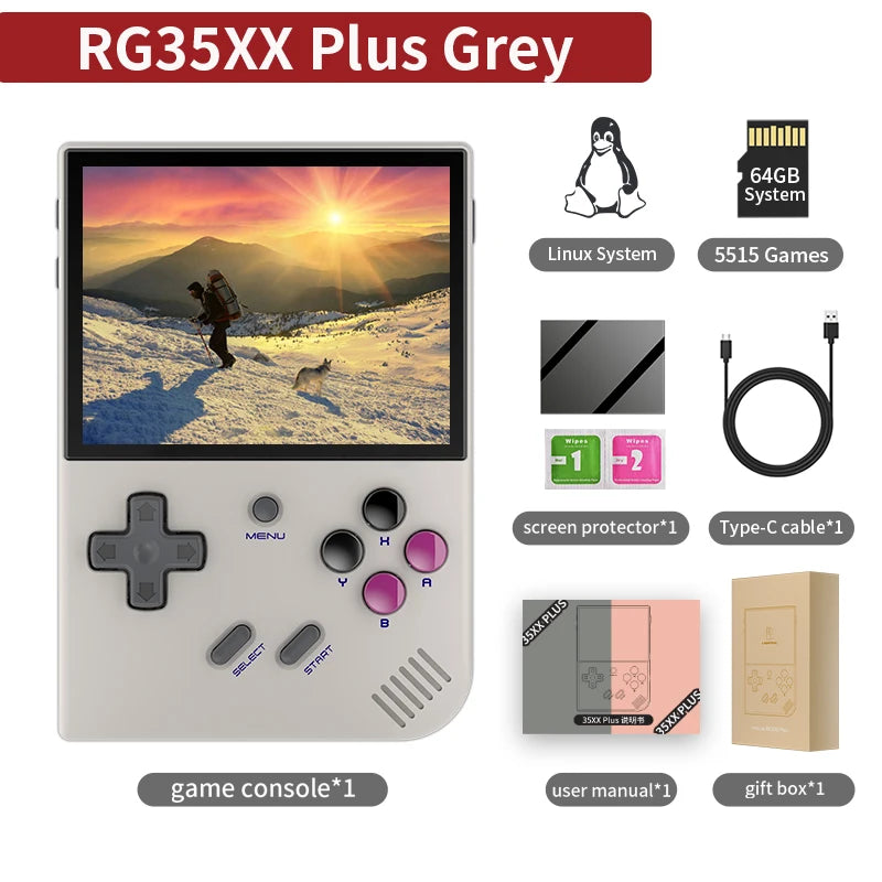 ANBERNIC RG35XX Plus/RG35XX Retro-Handheld-Spielkonsole 3,5-Zoll-IPS-Bildschirm Linux Tragbarer Videospiel-Player unterstützt HD-MI-TV-Ausgang