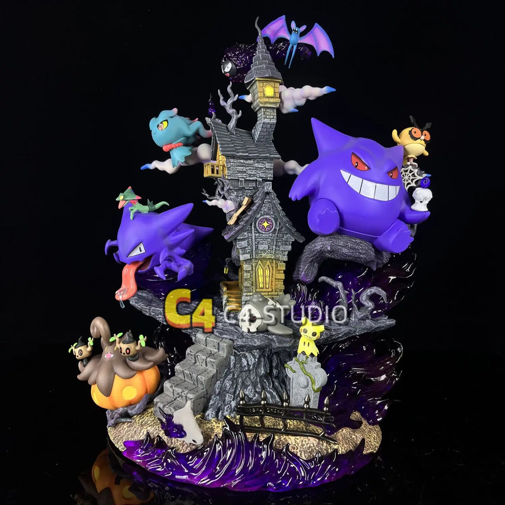 Pokémon Ghost type Gengar anime  Family Evil Collection MPumpkin ode Table setup Favorite PVC Festival Halloween toys Gift