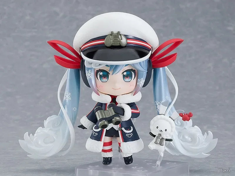 In Stock Original GSC 1800 Miku Snow Miku 2022 Grand Voyage Action Figures Hand Models Toys Gifts