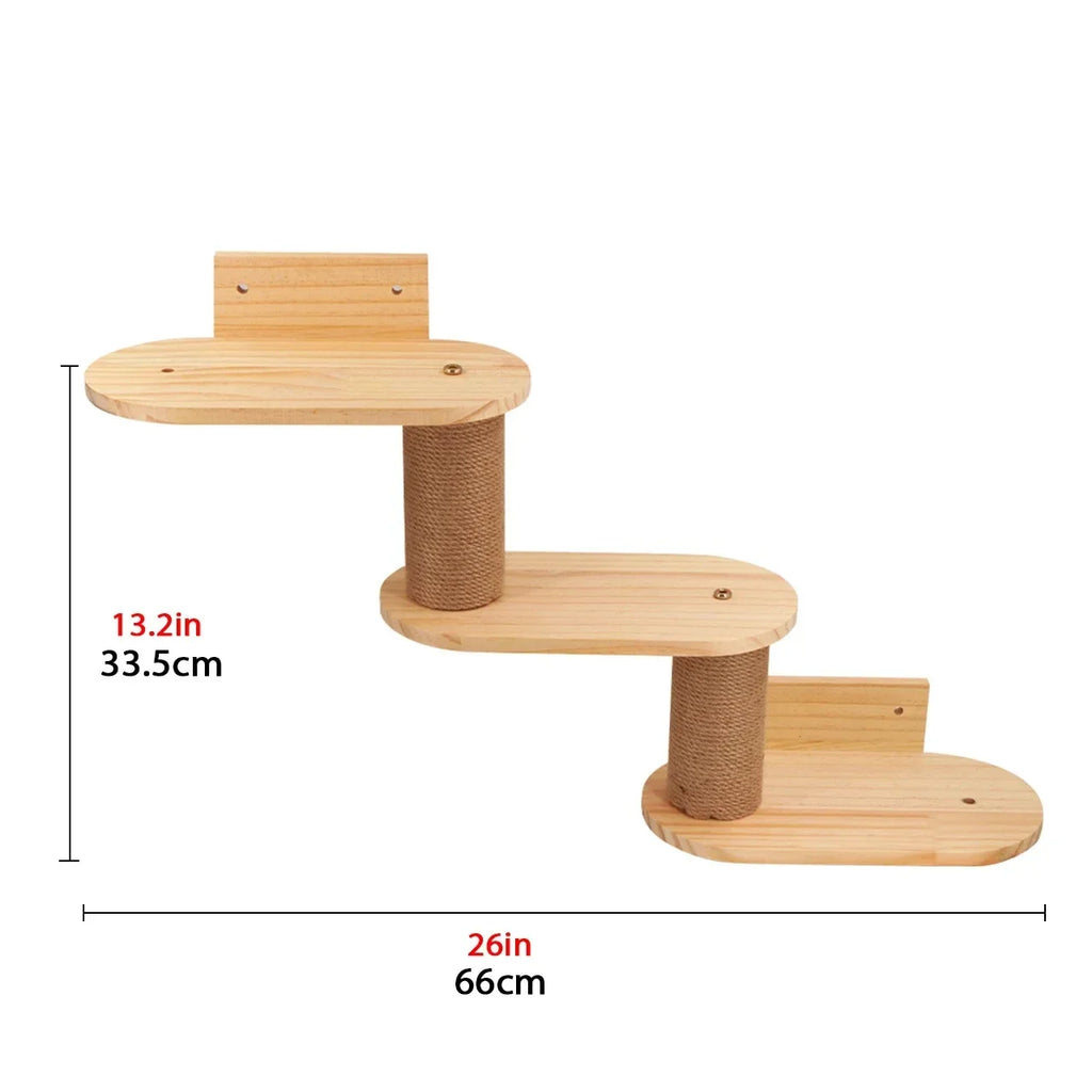 Cat Climbing Shelf Wall Mounted Cat Tree Tower Scratcher Hammock Sisal Stairs House Pet Furniture Cats Accessories Exercise Toy