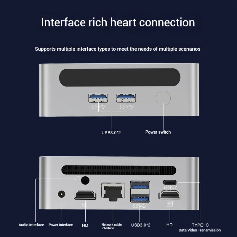 2025 GenMachine New Mini PC 5700U Windows 11 Ryzen Support Windows 11 DDR4 3200MHz AMD WiFi6 Max 64GB Diy Gaming Computer