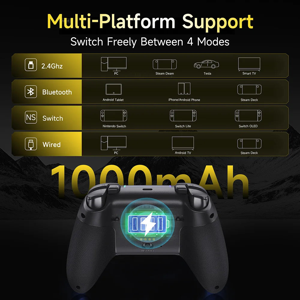 EasySMX X05 Pro Wireless Gamepad Gaming Controller Compatible with PC/Switch/Phone/Steam/TV, Dual Rumble Motors, Charing Dock