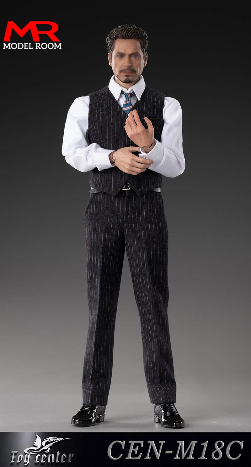 Toy center CEN-M18 1/6 Scale British Gentleman Striped Suit Male Soldier Clothes Model Fit 12'' Action Figure Body Dolls