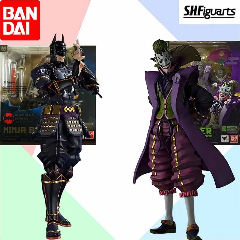 Bandai Original MODEL KIT SHF Ninja Batman THE JOKER& Batman Action Figure Model Toys Gifts For boys Collectible Foam box sends
