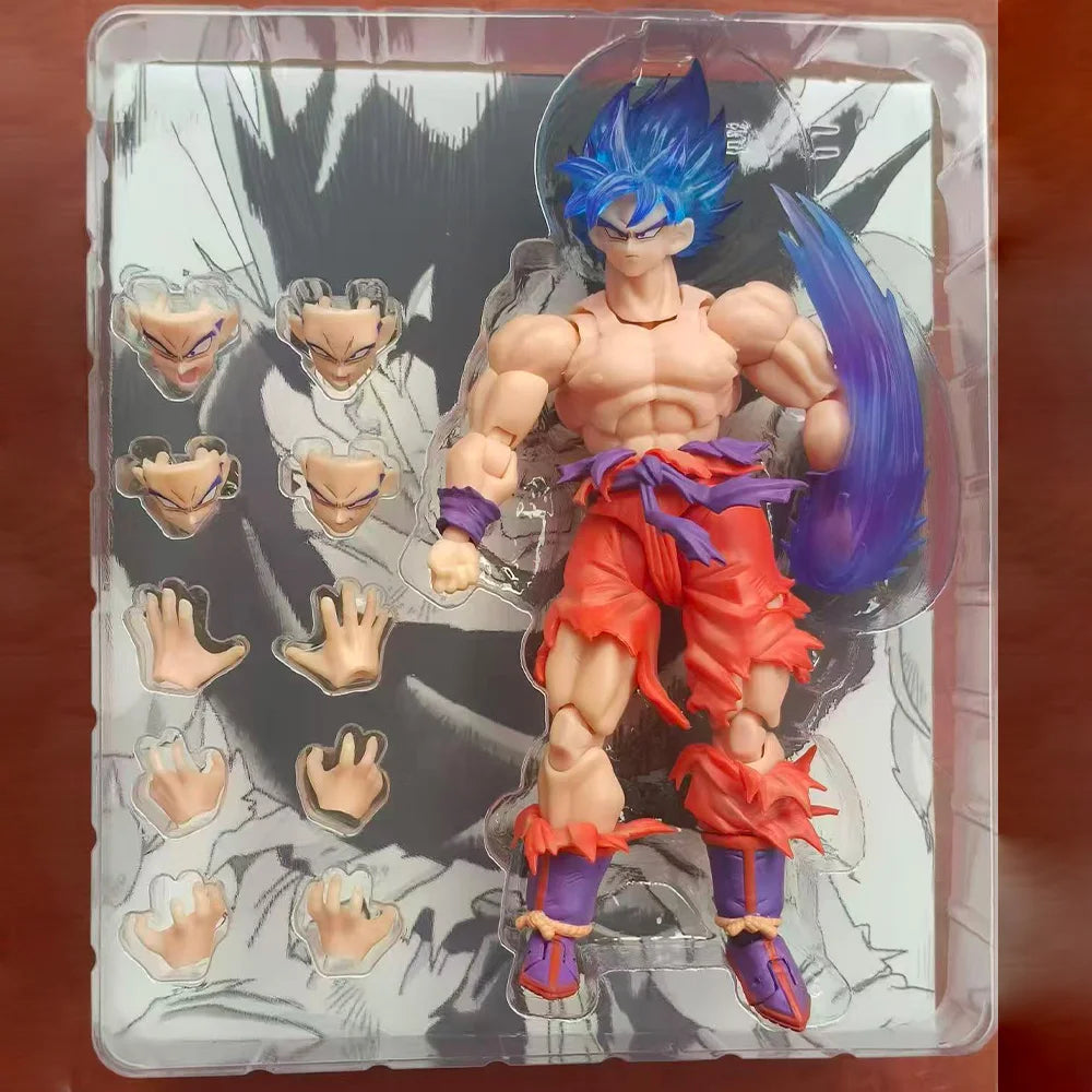 E&C Studio Action Figures Dragon Ball Z Shf Super Saiyan Son Goku Blue Kaioken Battle Damage 3.0 Body Ec Studio Model Toys Gifts