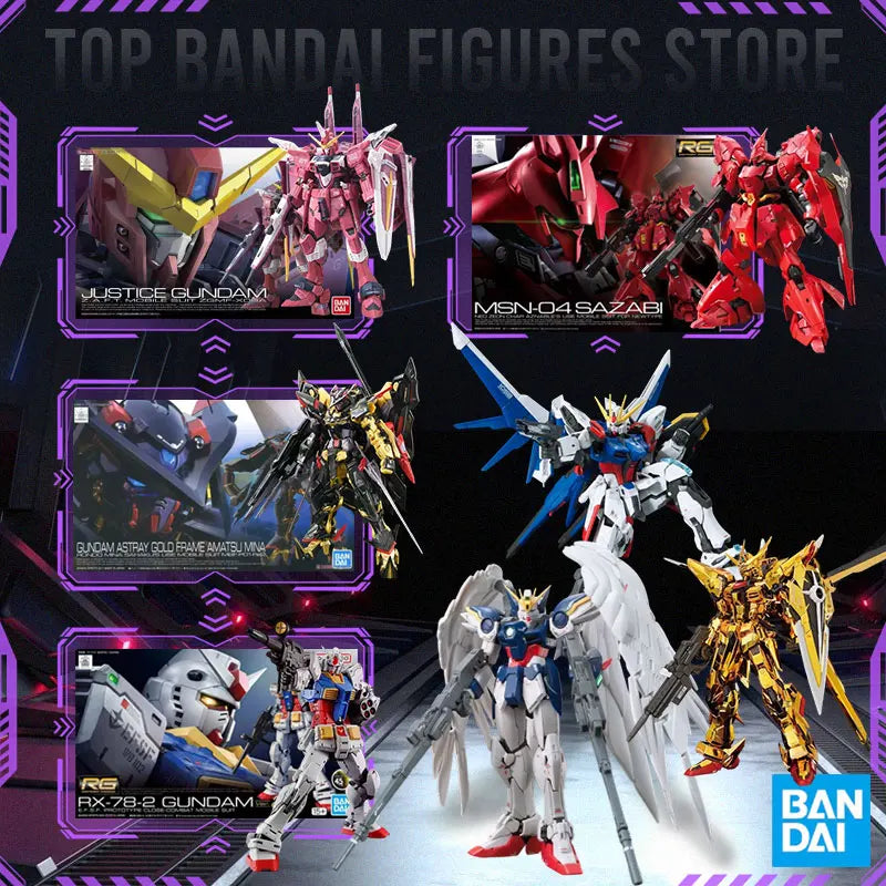 Bandai RG RX-78-2 WING RX-93-V2 UNICORN GOD GUNDAM In stock Anime Original Model Toy Action Figure Robot Collection Toy Gift