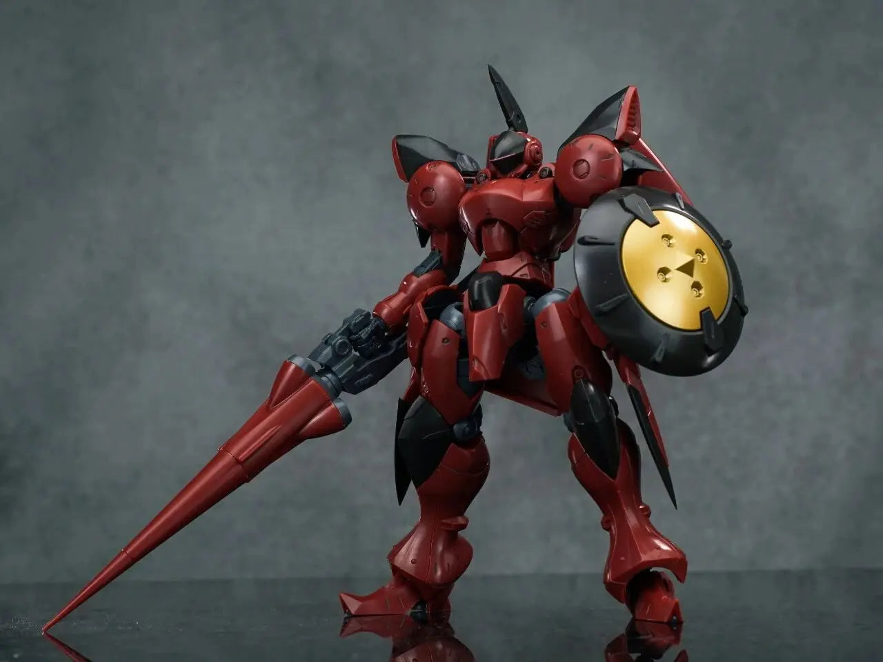 Sheik Mainland Hyper Cavalry ACTAEON 1/144 Assembly Mech Action Figure | Lance & Accessories, White & Red, Boys Collectible Gift
