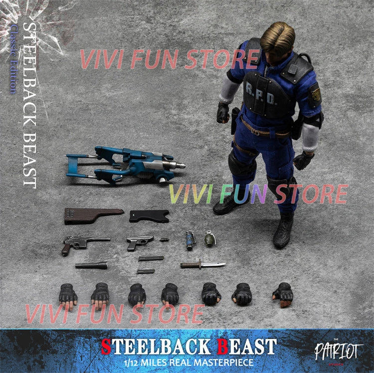 In Stock Originate Patriot Studio Leon STEELBACK BEAST 1/12 MILES REAL MASTERPIECE Movable Model Biohazard Game Toys