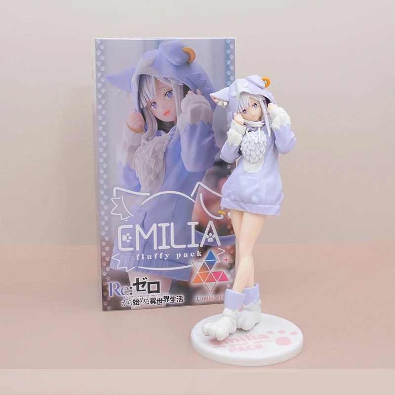 22CM Anime Re:Zero kara Hajimeru Isekai Seikatsu Rem Figure Model Ram Puck Starting Dresses PVC Emilia Collection Gift Toy