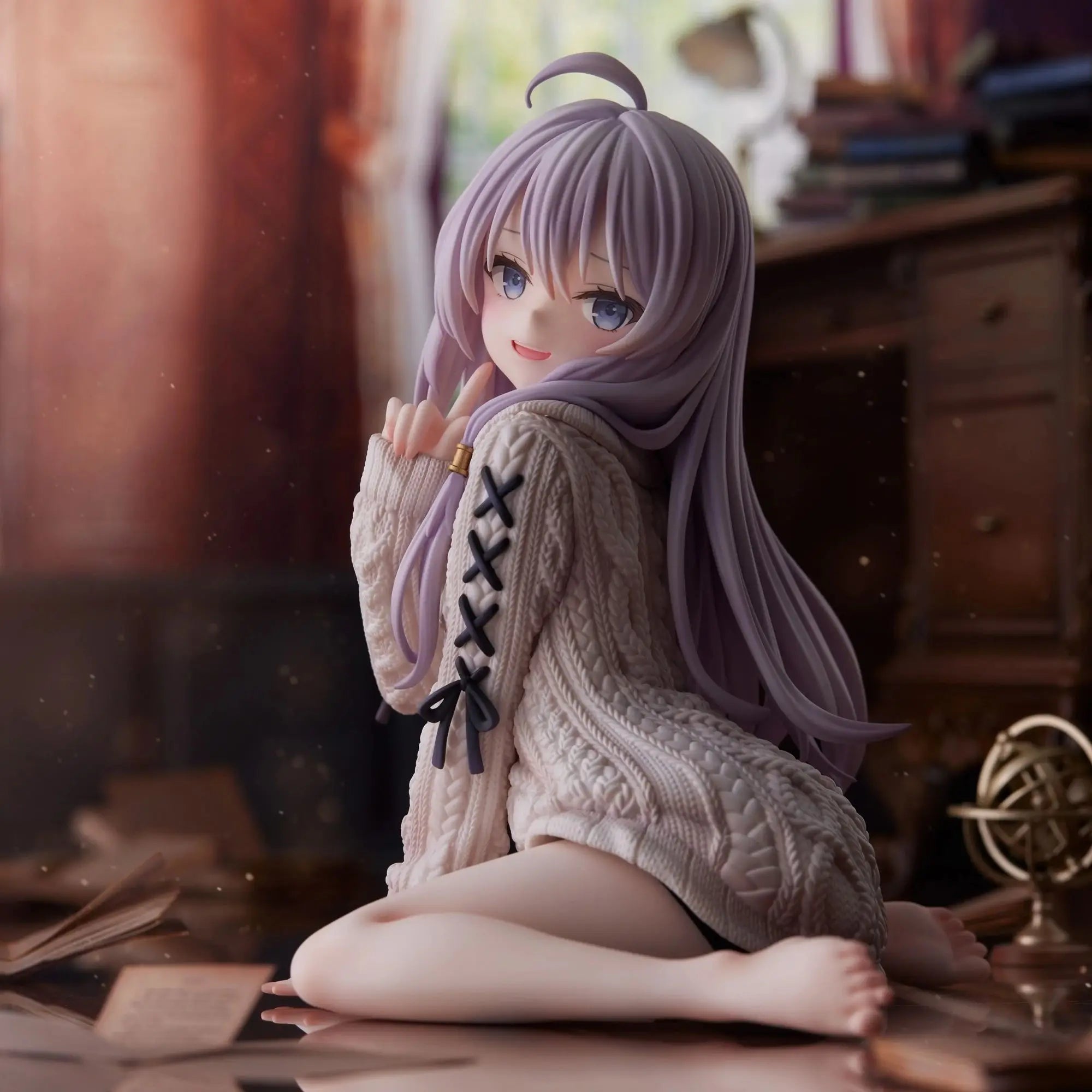 15cm The Journey of Elaina Anime Figure Knit Dress Witch Elaina Action Figure PVC Collection Model Doll Toys for Christmas Gifts