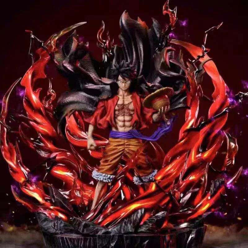 38cm One Piece Straw Hat Group Domineering Color Domineering Luffy's Limited GK Statue Figure Model