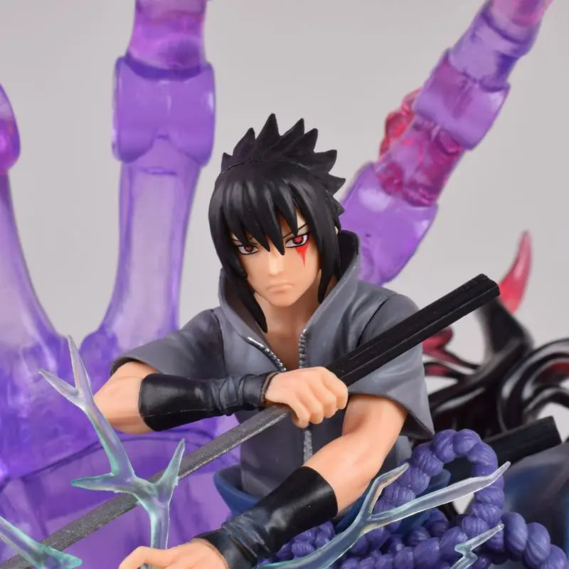 35cm Uzumaki Naruto Uchiha Sasuke Figure NARUTO GK Susanoo Rikudousennin Model Light-Up ModelDesktop Ornament Gift Toys for Boy