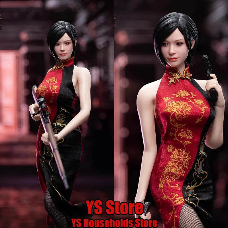 SWTOYS FS065 1/6 Collectible Miss Wang Red Cheongsam Cloth Action Figure Short Hair Delicate 12inch Ada Wang Soldier Model