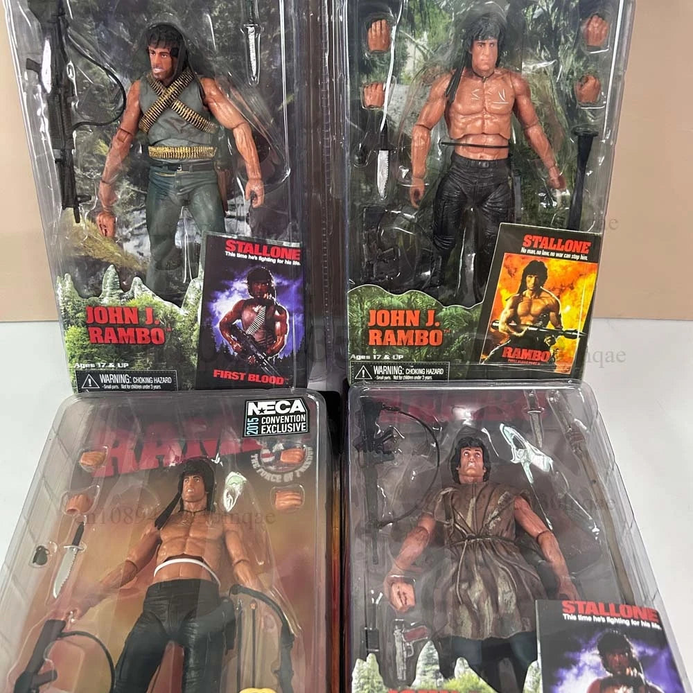NECA Figure First Blood John J Rambo Stallone Action Figure Rambo 2015 Ver. Special Forces Soldier Avenger Sylvester Film Model