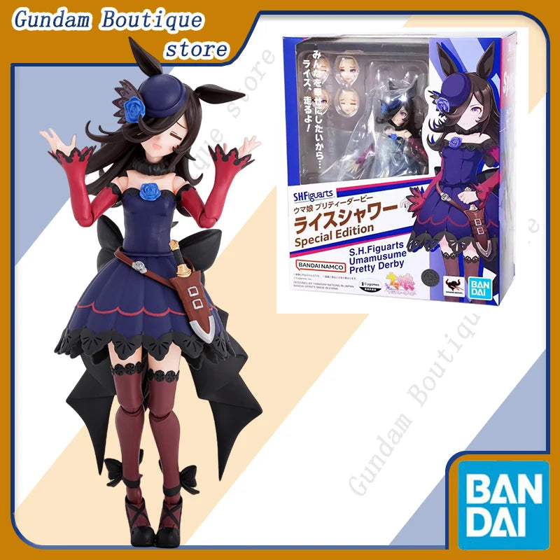 Bandai Genuine SHF Umamusume Pretty Derby Rice Shower Special Edition Anime Action Figure Collectible Model Toys Gift Children