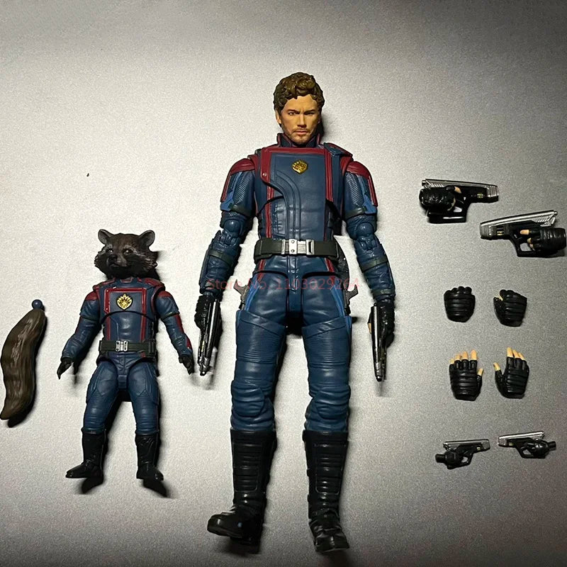 Original Bandai S.H.Figuarts Marvel Shf Star Lord Rocket Raccoon Guardians Of The Galaxy3 Action Figure Collection Gift